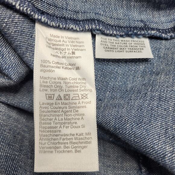 Madewell Denim Boatneck Mini Jean Dress Sleeveless Fit & Flare Cotton Small 6 - Picture 8 of 8